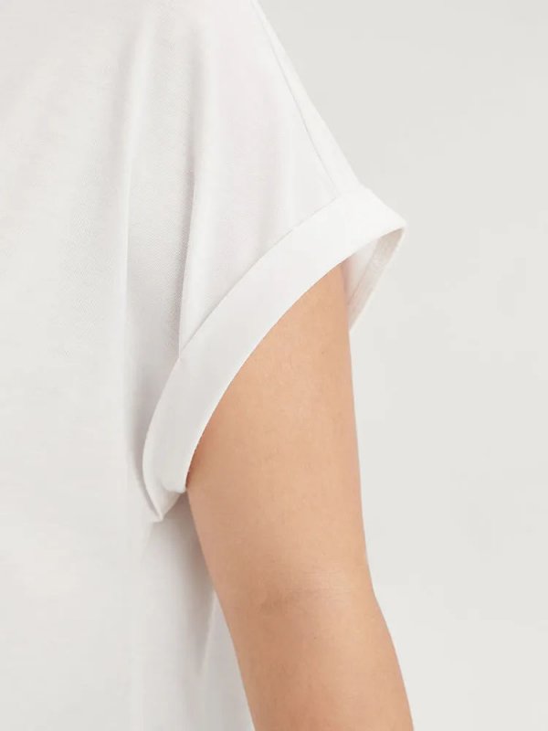 Solid Round Neck Crossover Back T-shirt