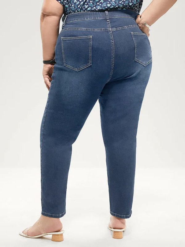 Skinny Very Stretchy High Rise Dark Wash Gap Proof Jeans