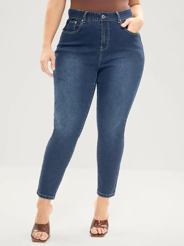 Skinny Very Stretchy High Rise Dark Wash Gap Proof Jeans