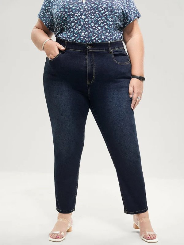 Skinny Very Stretchy High Rise Dark Wash Gap Proof Jeans