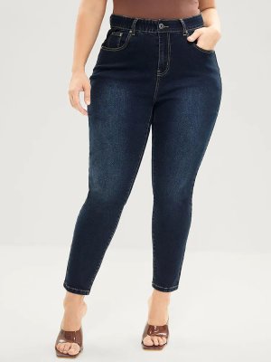 Skinny Very Stretchy High Rise Dark Wash Gap Proof Jeans