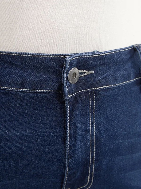 Very Stretchy High Rise Dark Wash Denim Shorts