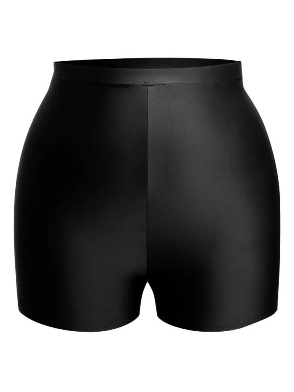 Plain Elastic Waist Swim Shorts