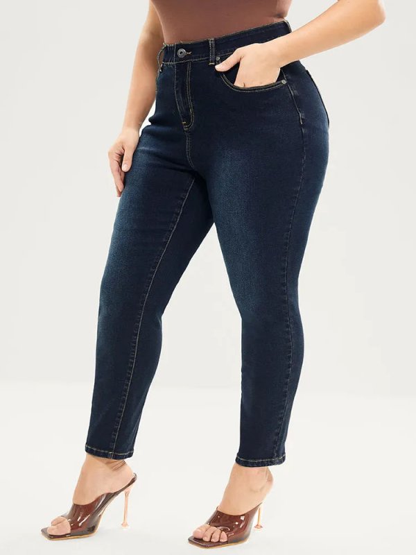Skinny Very Stretchy High Rise Dark Wash Gap Proof Jeans