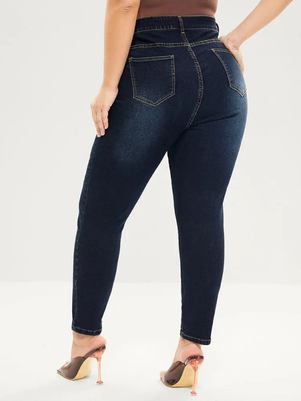 Skinny Very Stretchy High Rise Dark Wash Gap Proof Jeans