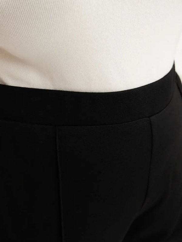 Solid Elastic Waist Pocket Leggings
