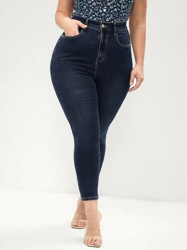 Skinny Very Stretchy High Rise Dark Wash Gap Proof Jeans