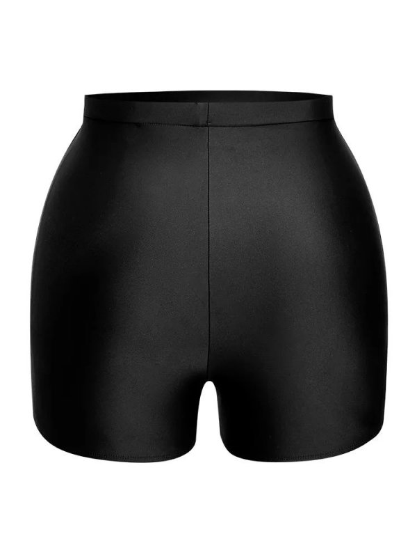 Plain Elastic Waist Swim Shorts