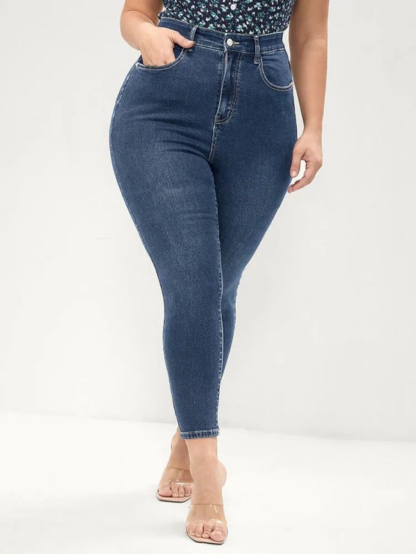 Skinny Very Stretchy High Rise Dark Wash Gap Proof Jeans