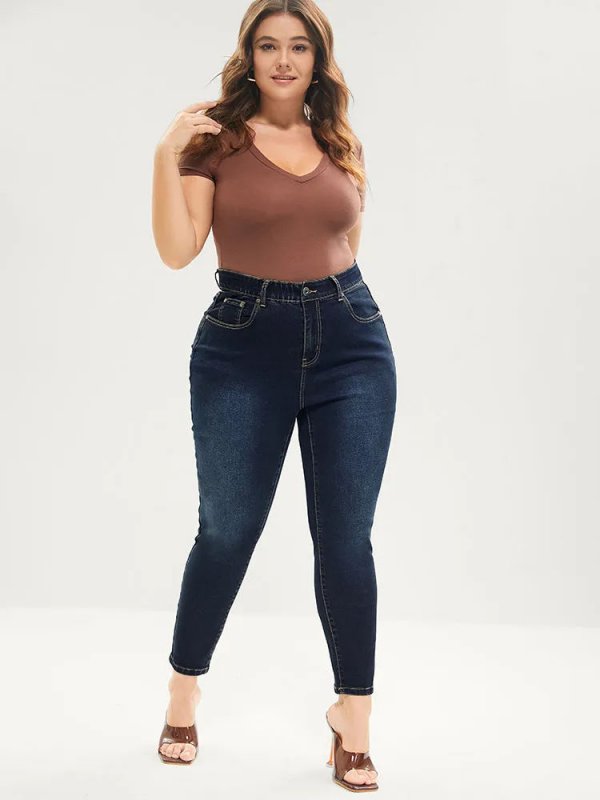 Skinny Very Stretchy High Rise Dark Wash Gap Proof Jeans
