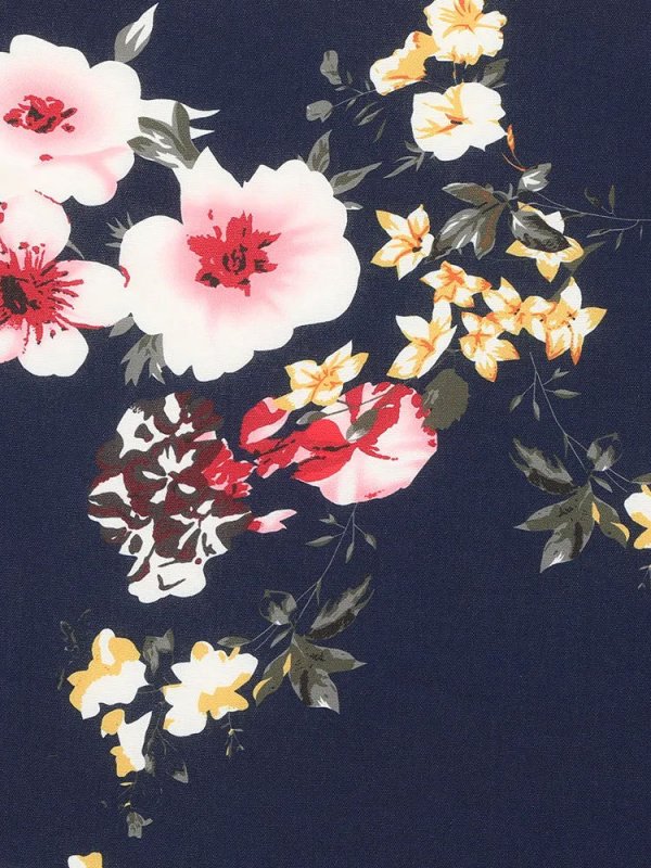 Floral Square Neck Ruffles Pocket Shirred Split Dress