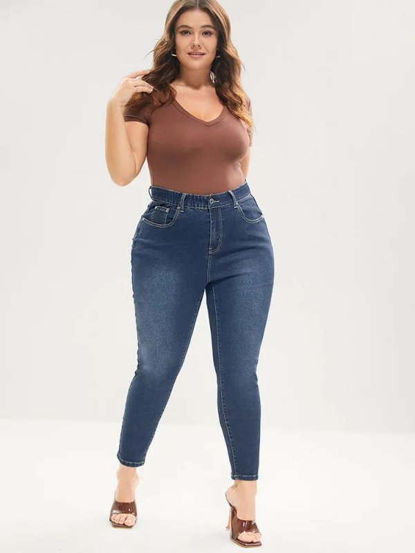 Skinny Very Stretchy High Rise Dark Wash Gap Proof Jeans